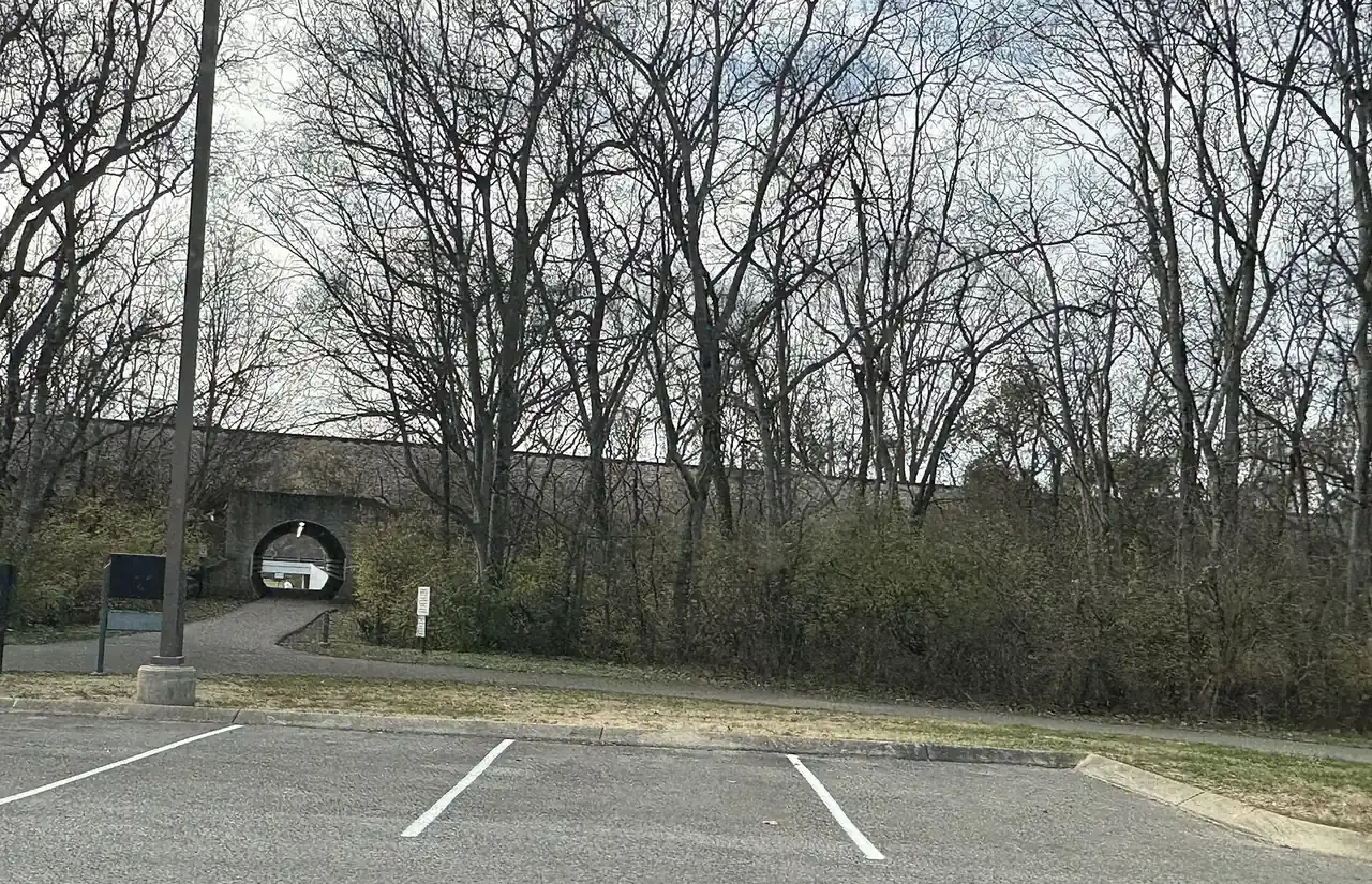 The bikeway underpass and trailhead parking at Crockett Park in Brentwood